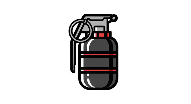 Illustration of a stylized hand grenade with a safety pin.