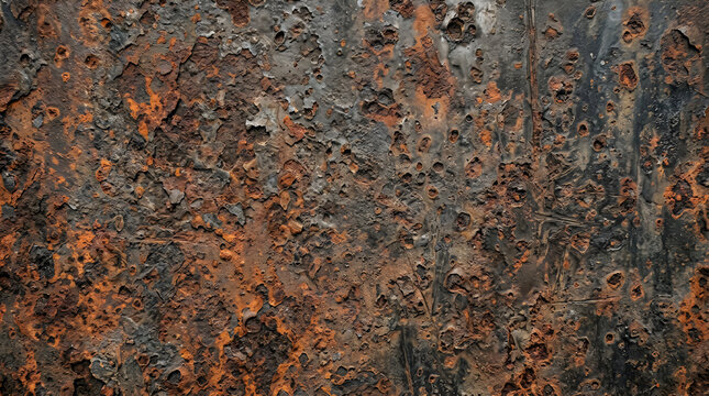 Dark rusty brown metal texture background with industrial grunge weathered iron surface for abstract architectural wallpaper and vintage construction backdrop design pattern 4k