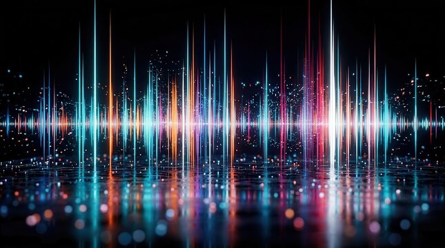 Abstract audio waveform visualization representing anomaly detection in audio signals.