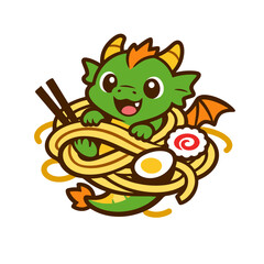 Fototapeta premium Tiny Dragon Noodles