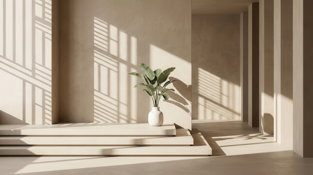 Minimalist architecture background with clean lines and neutral colors for professional video calls.