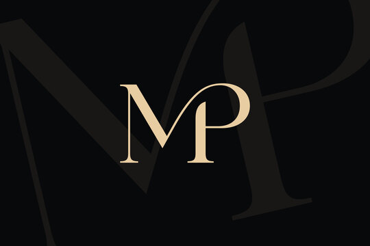 MP or PM letter logo icon design. Classic style luxury initials monogram.