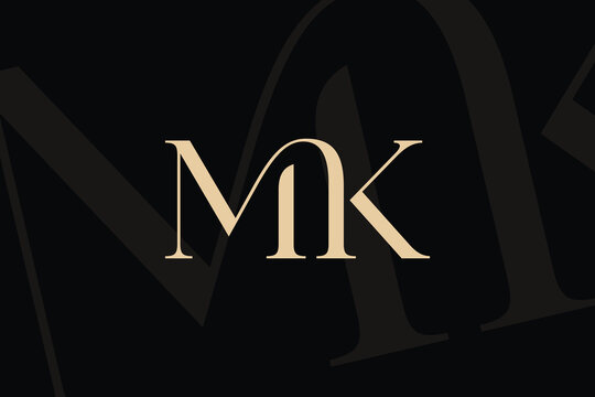 MK or KM letter logo icon design. Classic style luxury initials monogram.