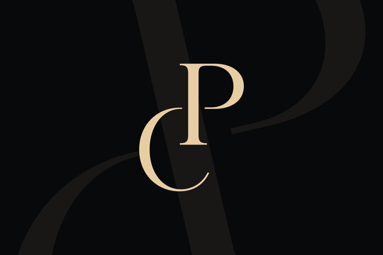 PC or CP letter logo icon design. Classic style luxury initials monogram.