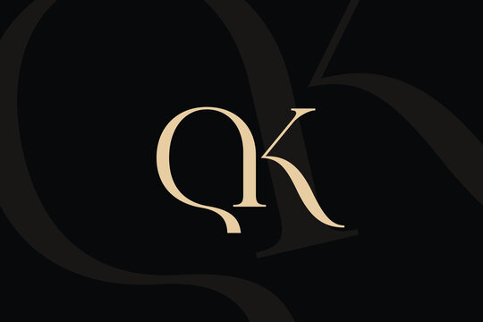 QK or KQ letter logo icon design. Classic style luxury initials monogram.