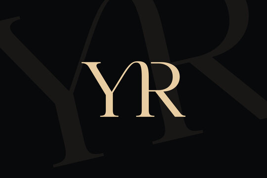 YR or RY letter logo icon design. Classic style luxury initials monogram.