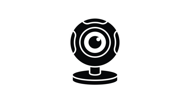 Webcam Silhouette On White Background Minimalist Digital Icon