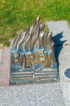 Miedzyzdroje, Poland - May 3, 2026: Sculpture of Stanislaw Sylwester Bareja at Walk of Fame, Promenade of Stars (Promenada Gwiazd). Bareja was a Polish filmmaker.