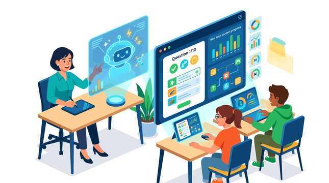 AI-Powered Interactive Classroom with Teacher and Students Using Smart Educational Bots and Real-Time Performance Dashboards for Modern Digital Learning