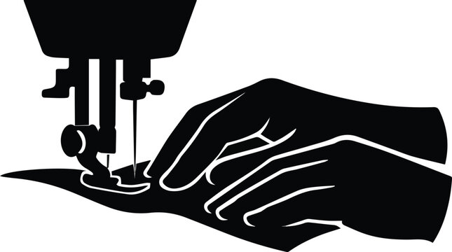 sewing machine in a hand