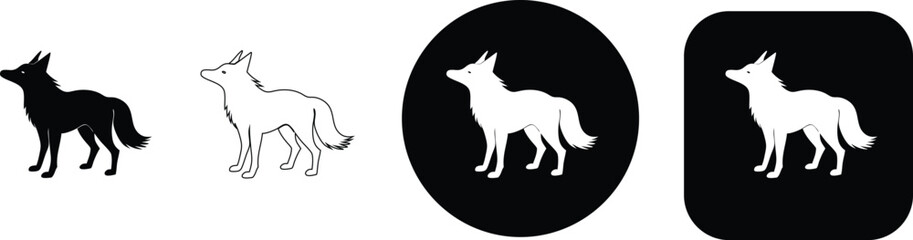 Fototapeta premium Running roadrunner silhouette and outline on white background, bird animal