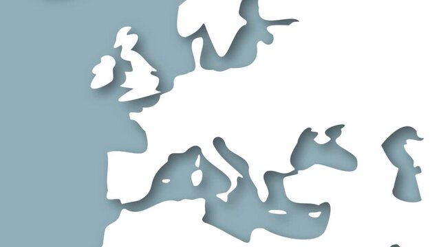 Austria Map Emerging from World Map Animation with Smooth Zoom Effect