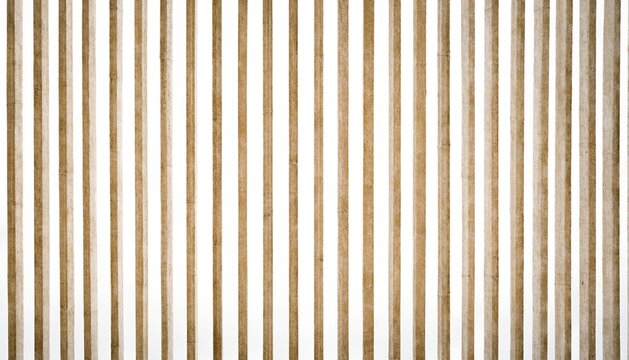 Close-up view of a wooden slatted wall or fence with vertical brown and beige planks