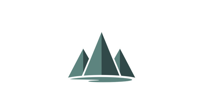 Minimalist mountain range logo design with a clean and modern appearance