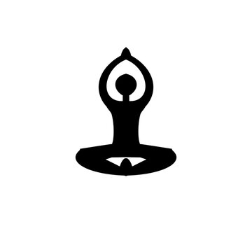 Minimal hand-sketched yoga meditation pose, peaceful stretching exercise artwork with modern aesthetic