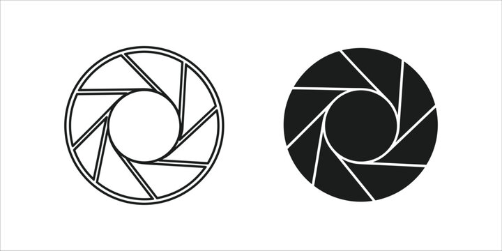 Black and white camera shutter aperture diagram