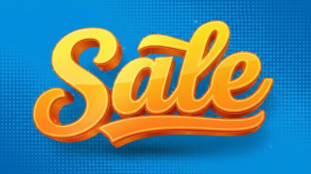 Cheerful Sale 3D Script Text with Dynamic Shine Animation