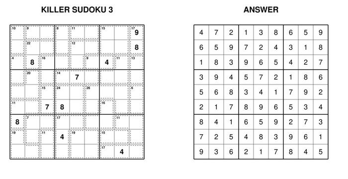 Sudoku puzzle solution and answer grid