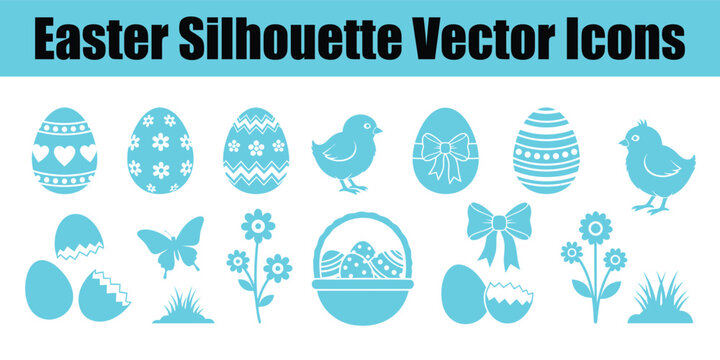 Easter egg silhouette vector clipart on white background