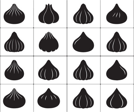 Collection of traditional Indian sweet modak dumplings in various silhouette styles.