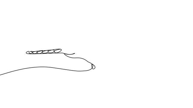 Continuous One Line Narwhal Whale Marine Animal Minimal Animation