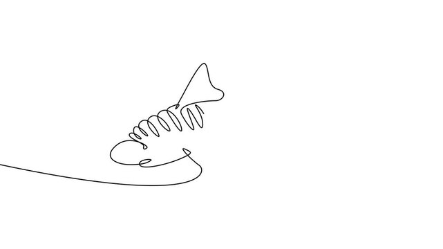 Continuous One Line Tiger Shark Ocean Marine Animal Minimal Animation