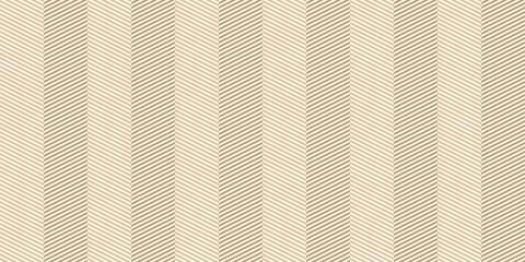 Obraz premium Vector seamless chevron pattern with dimensional look, optical illusion, woven effect. Simple background with gold zigzag lines, diagonal stripes. Abstract herringbone design with repeating texture