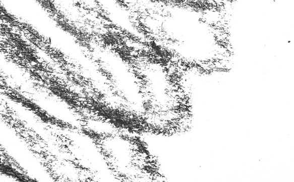 Macro black oil pastel texture with rough looping strokes and diagonal marks, isolated as a transparent PNG element for grunge overlays, artistic layouts, and mixed media design.