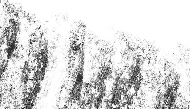 Macro oil pastel crayon texture with rough black and gray vertical strokes forming a distressed bottom border, isolated as a transparent PNG for overlays, frames, and design compositions.