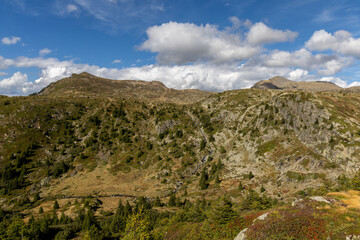 Fototapeta premium Alpine mountain panorama in the Taillefer Massif, Isère, French Alps