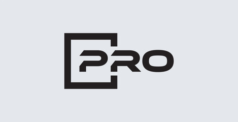 premium letters PRO typography logo design business. © Qomarul