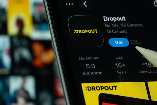 Dhaka, Bangladesh- 24 Oct 2025: A iPad screen displaying the Dropout app on App store.