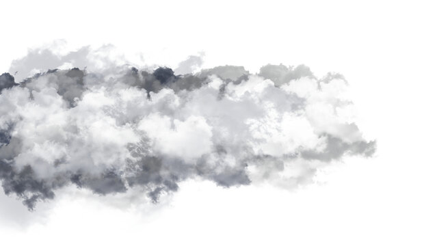 Black and white abstract cloud formation with sharp edges, style shape