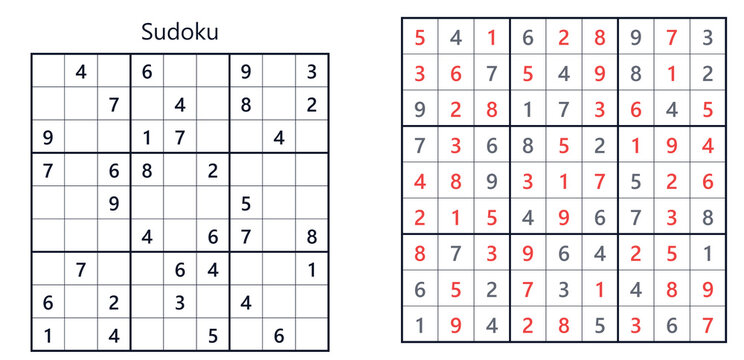 sudoku_classic_medium  puzzle grid with numbered cells and marked answers  