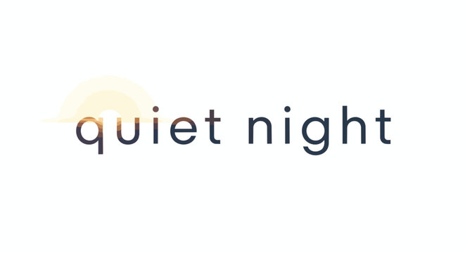 Minimalist Quiet Night Typography Vector Illustration with Glowing Sunset Element