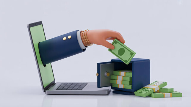 Earning money online, digital income, financial freedom, cash flow