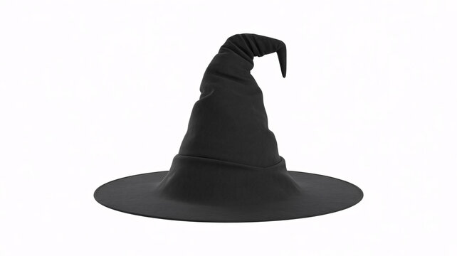 Black witch hat, Halloween costume accessory, dark magic hat, witchcraft headwear
