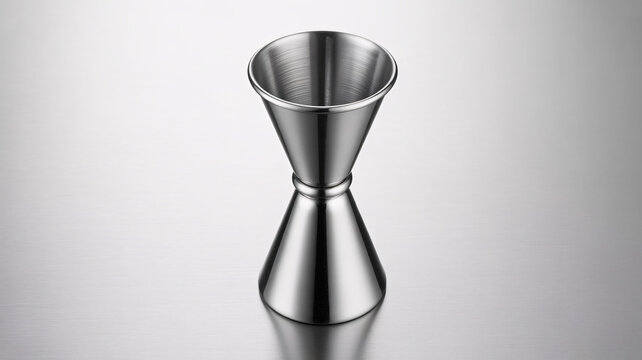 Stainless steel jigger, metal measuring cup, bar tool, cocktail accessory