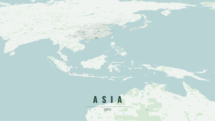 Modern minimalist vector map of the Asian continent. High-quality scalable illustration of Asia continental grid for posters and design. © AliRza