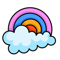 Fototapeta premium rainbow with clouds illustration 