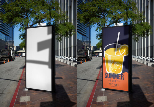 LA Street Mockup Urban panel Display Stand