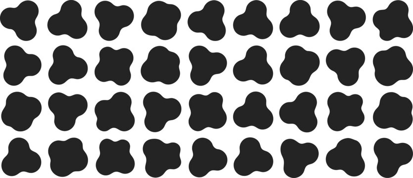 Black rorschach inkblots isolated on white background psychological test shapes