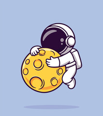 Astronaut's cosmic hug to the moon moon, sign, holiday, space, center, sport, success, design, science, technology, symbol, illustration, isolated, goal, target, game, shoot, bow, person, children, ca © Design Plaza
