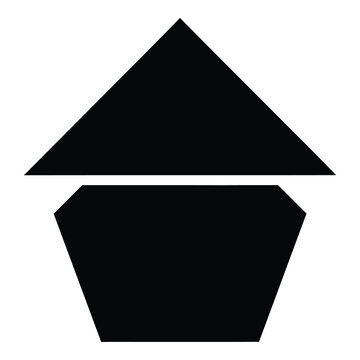 Simple black house roof and pentagon shape symbol icon graphic icon