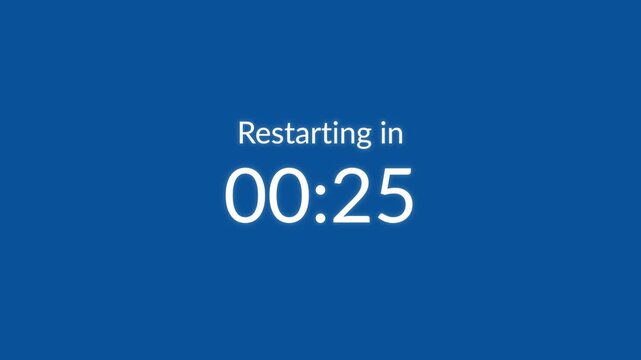 Computer Interface Restarting In Text Message with 30 Second Digital Clock Animation