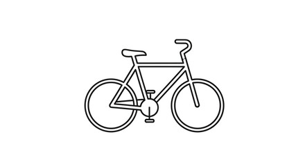 Fototapeta premium Minimalist Line Art Icon of a Bicycle, Simple Vector Illustration of a Bike