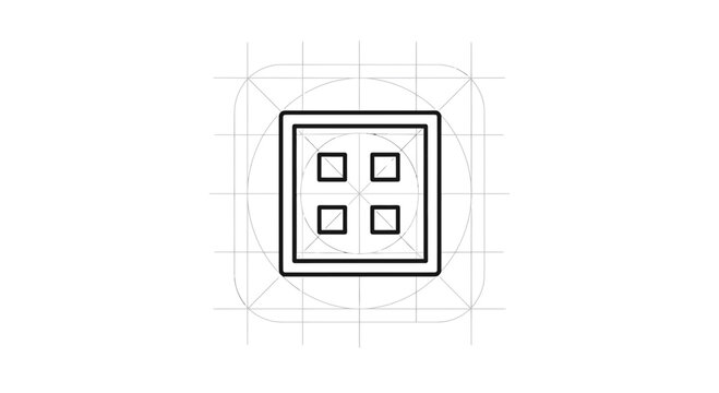 Menu Icon, Grid Layout, App Interface, UI Design Element, Four Squares