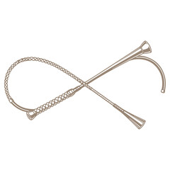 Obraz premium Minimalist Riding Crop Silhouette - Simple Vector Icon for Horse Riding Gear and Equipment