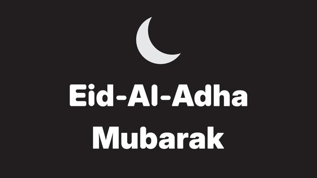 Eid al adha mubarak greeting card with crescent moon.