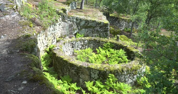 Part of the historic Cit&acirc;nia de Briteiros, a fortified settlement from the Iron Age in Portugal.